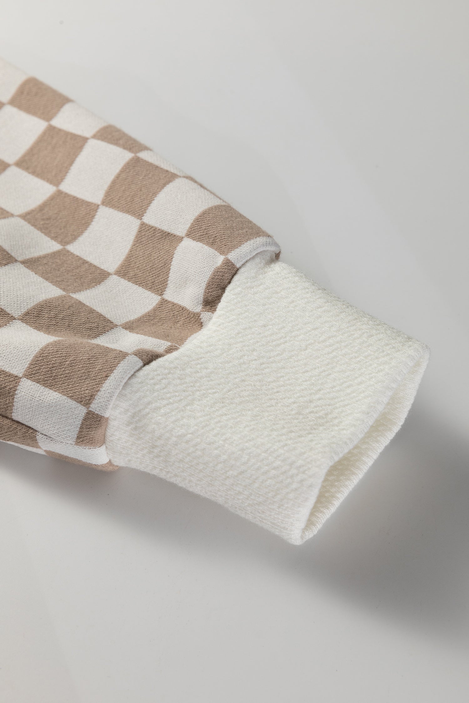 Checkered Patchwork Quarter Zip