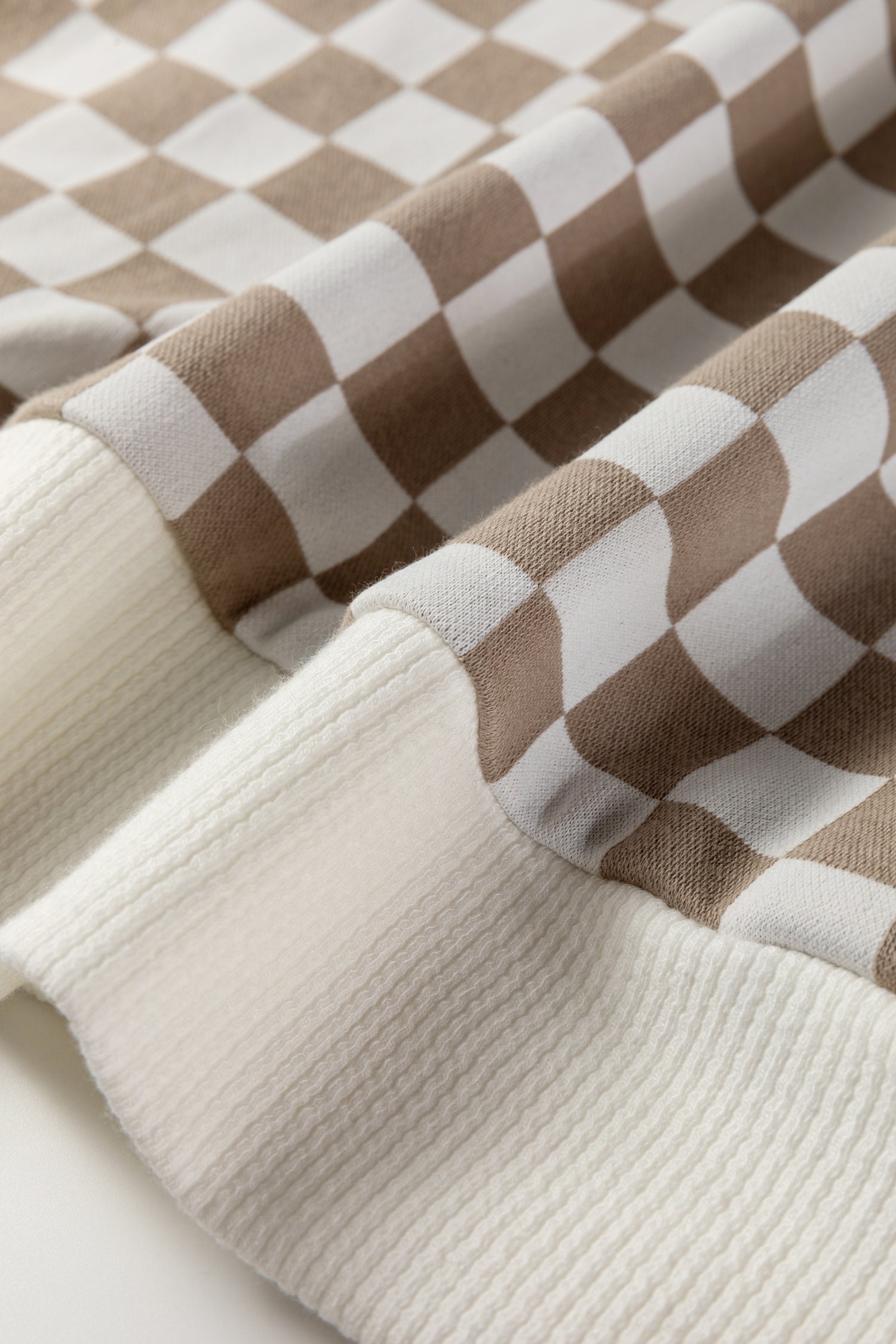 Checkered Patchwork Quarter Zip