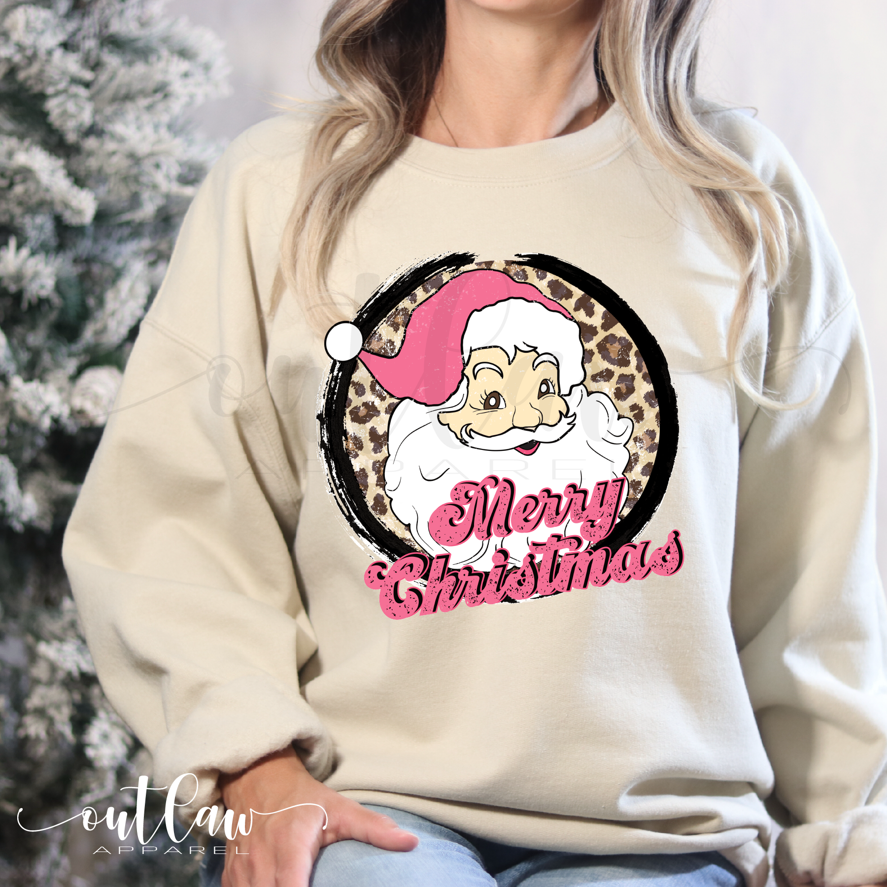 Merry Christmas Pink Santa