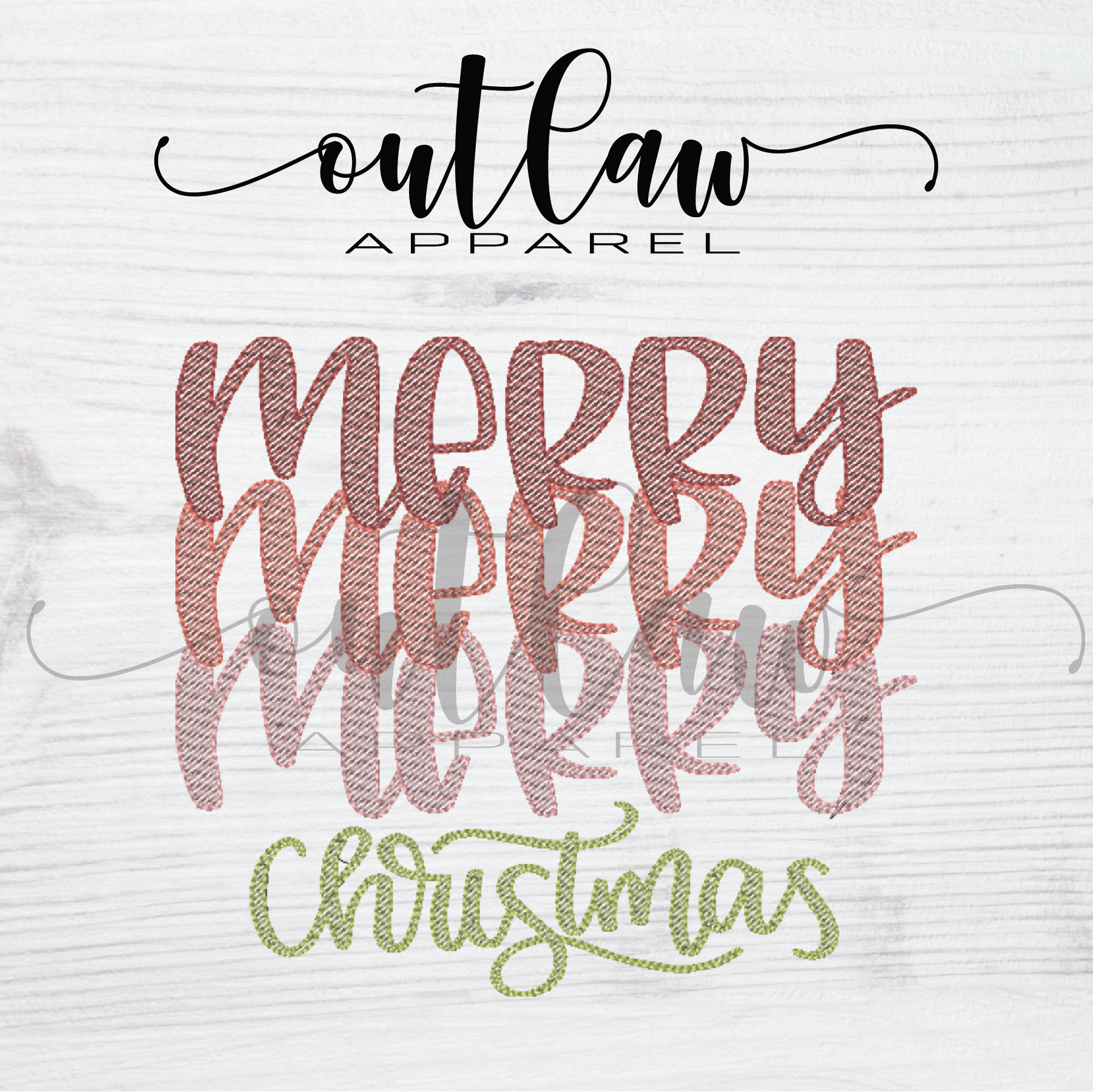 Merry Christmas sketch [embroidered]