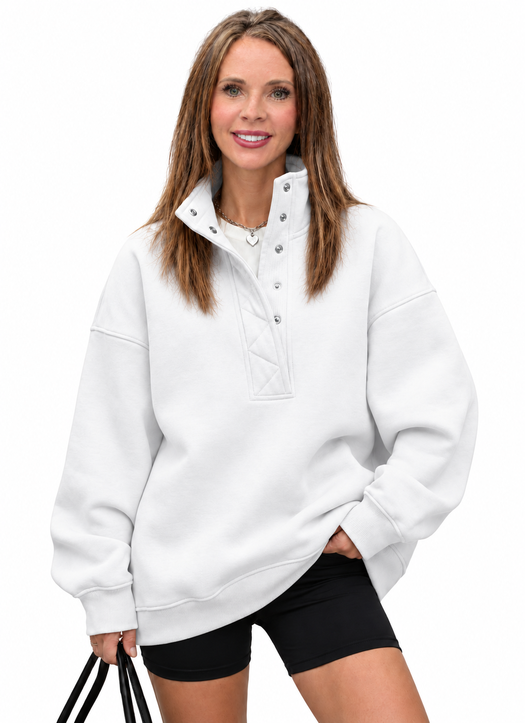 Oversized Henley Sweatshirt