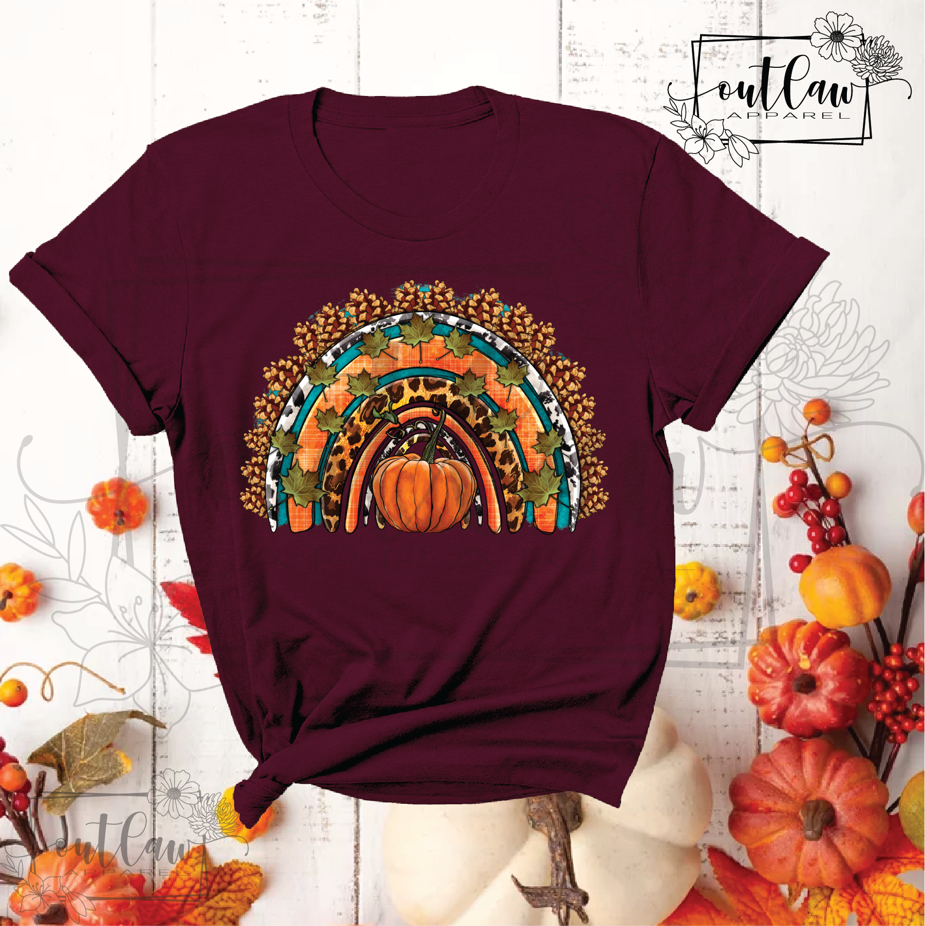 Fall pumpkin rainbow
