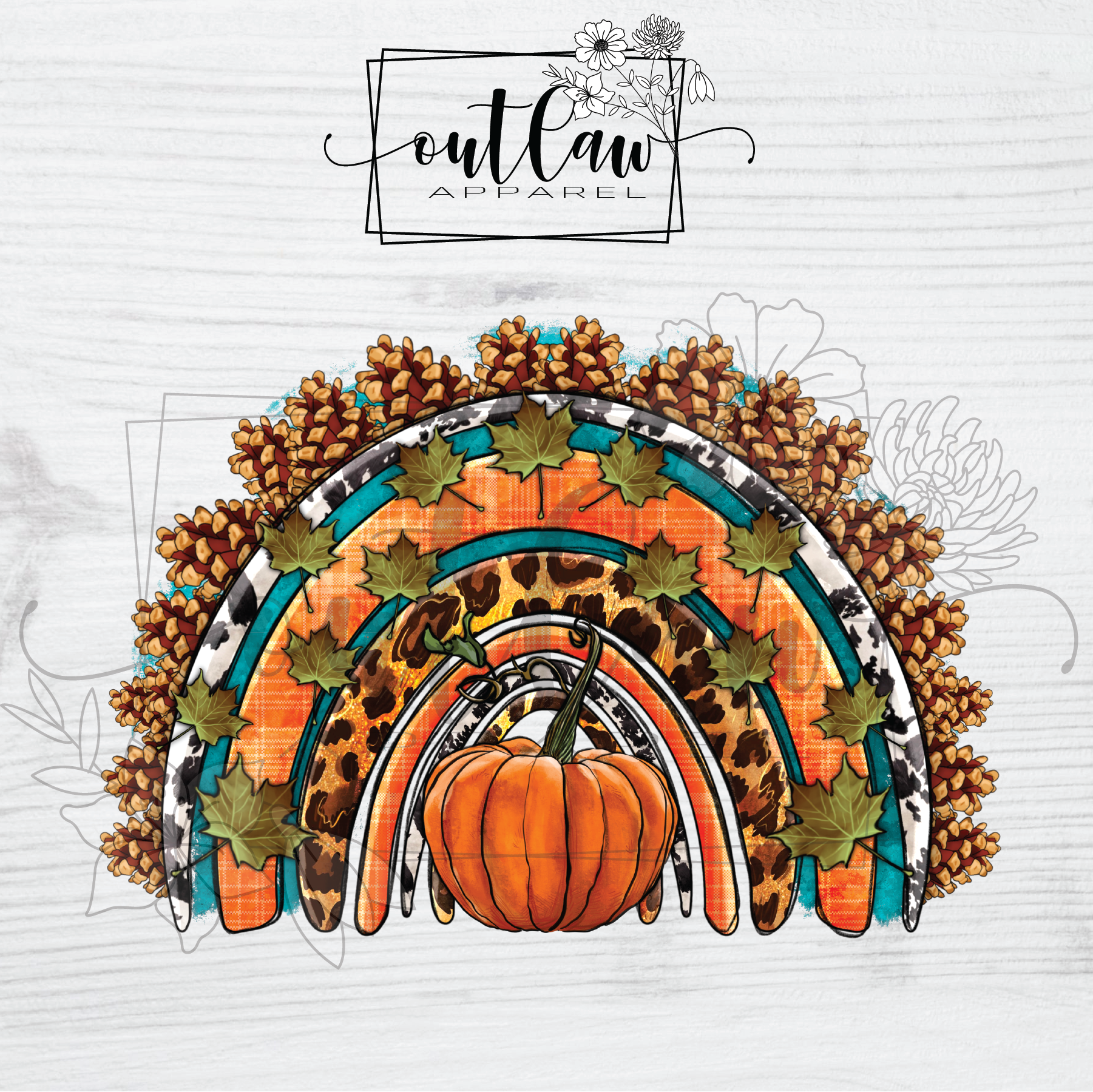 Fall pumpkin rainbow