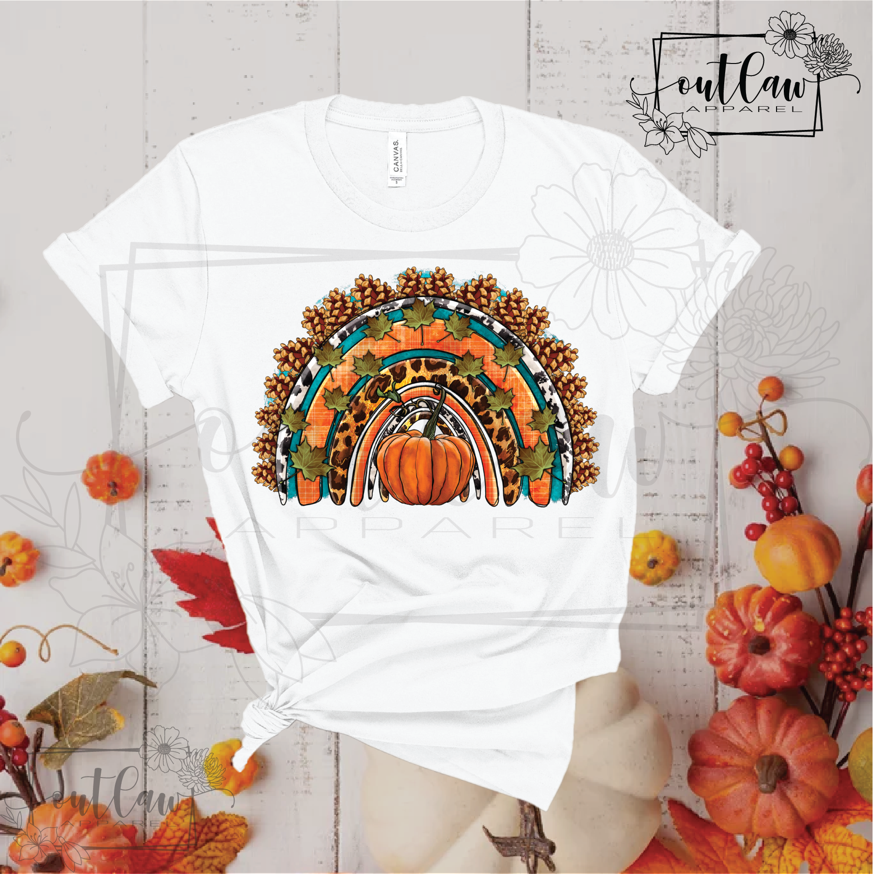 Fall pumpkin rainbow