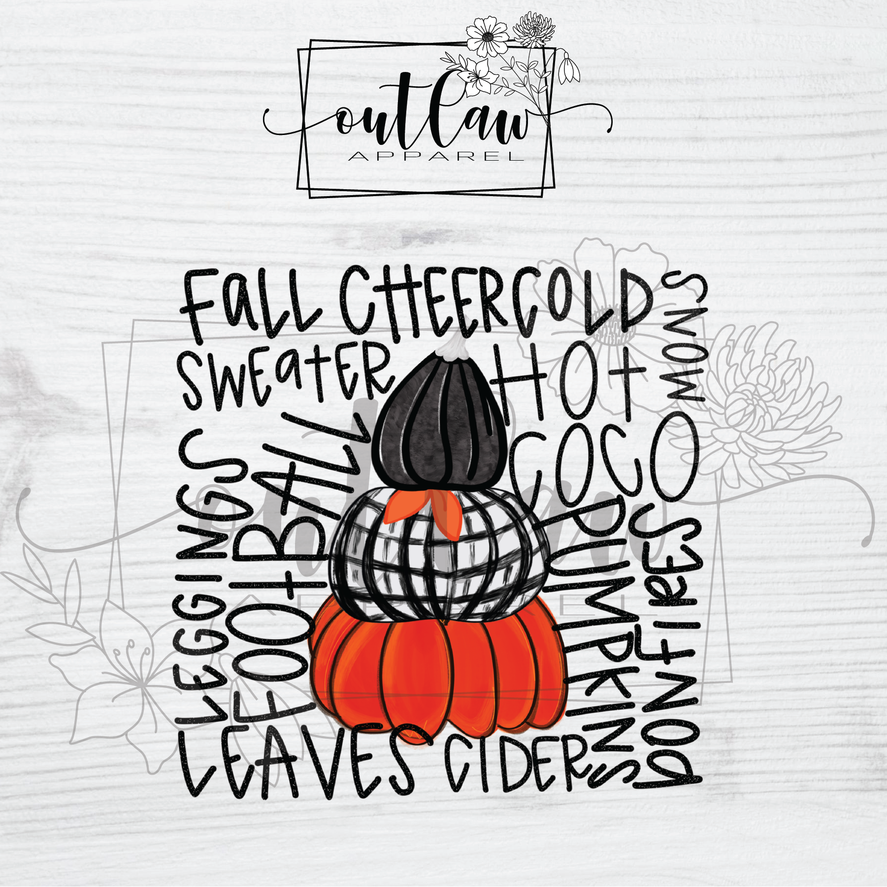 Fall word art