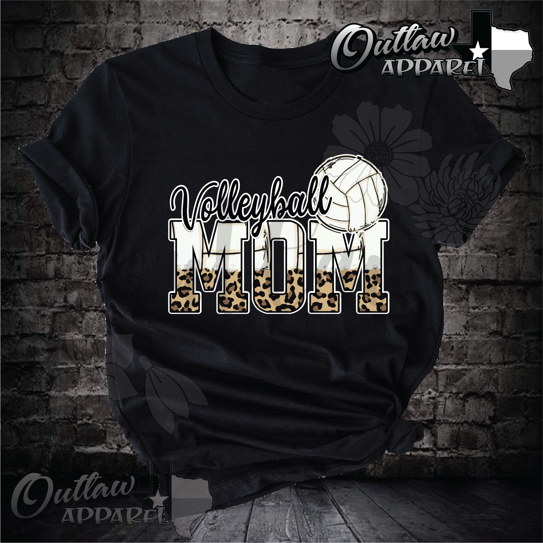 Volleyball mom leopard ombre