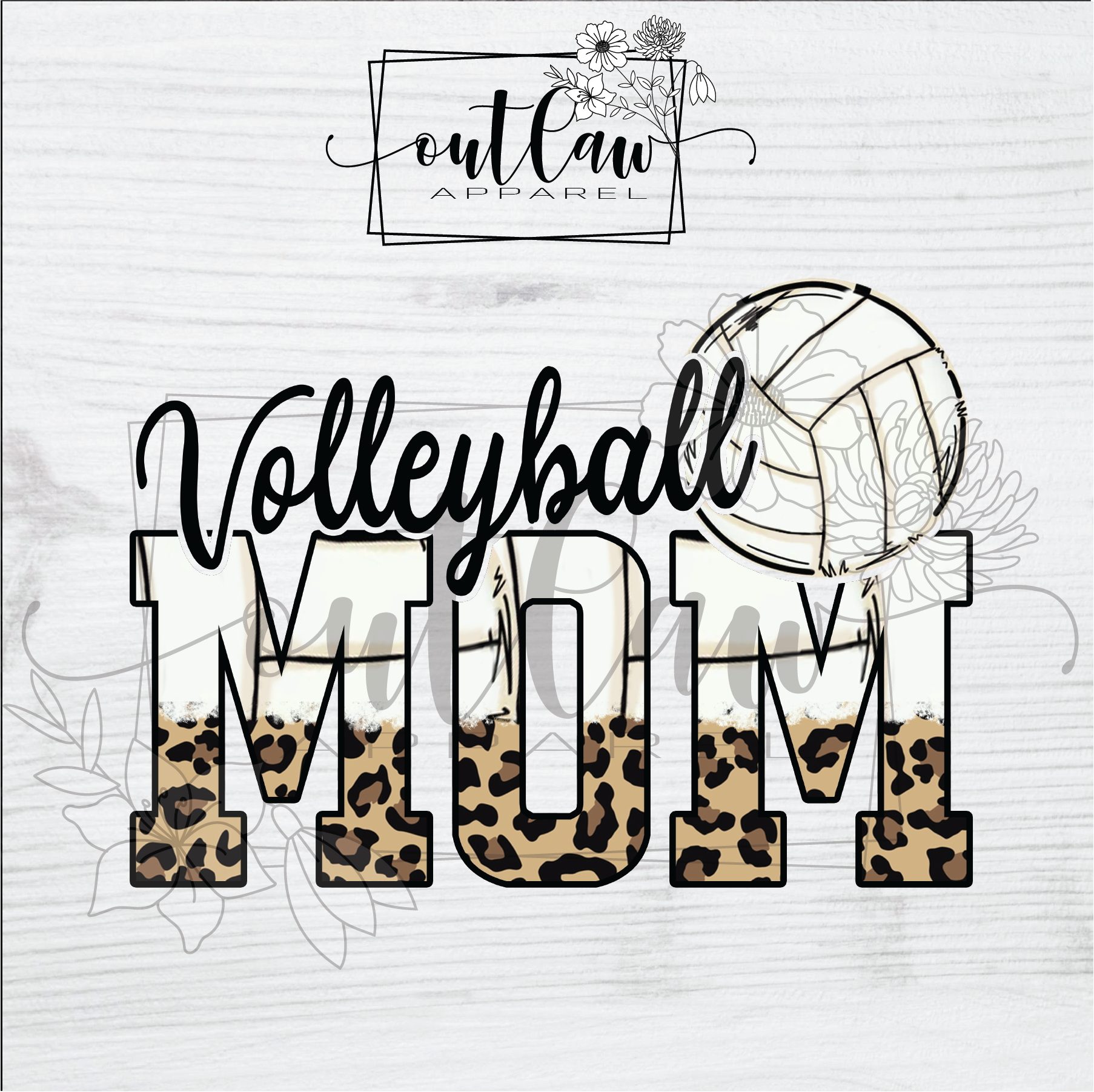 Volleyball mom leopard ombre