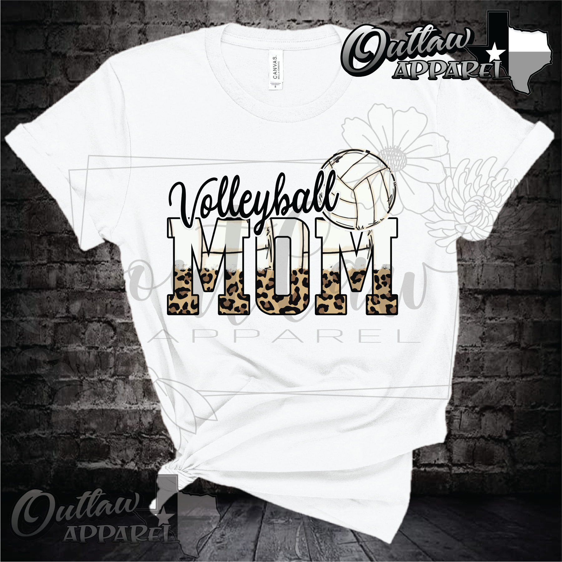 Volleyball mom leopard ombre